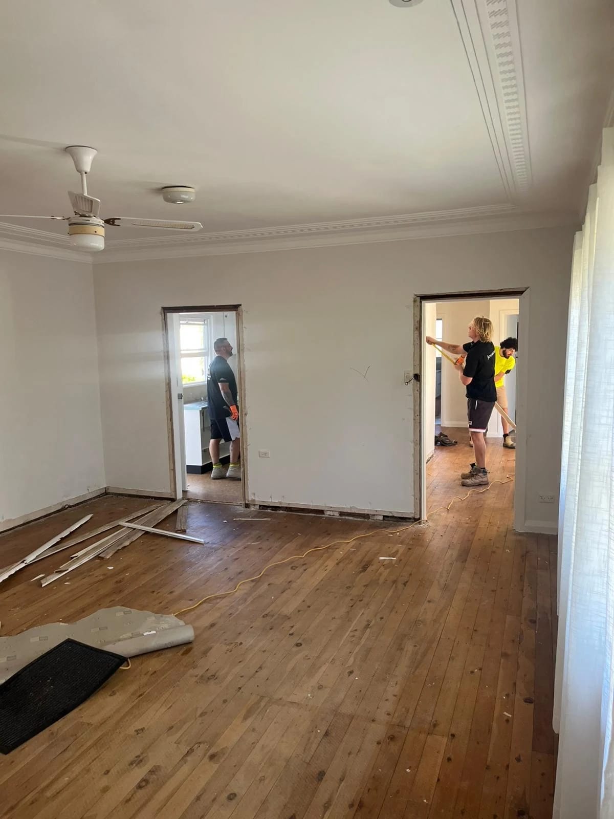 Residential rooms before the internal partition walls were removed
