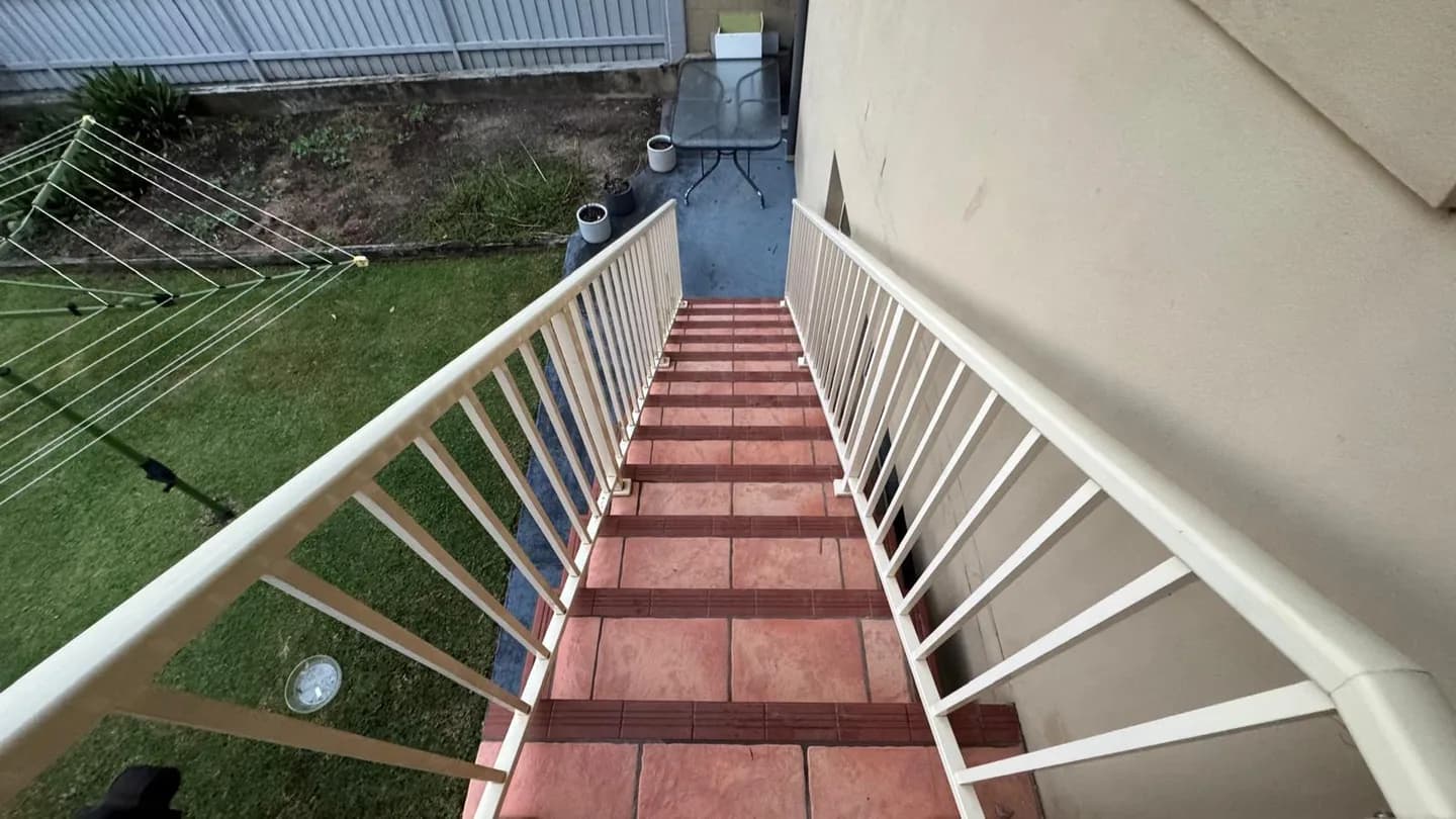 Residential balcony water damage strip out work, view 3