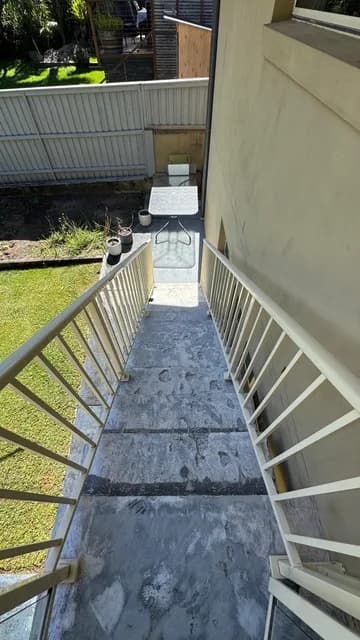 Residential balcony water damage strip out work, view 6