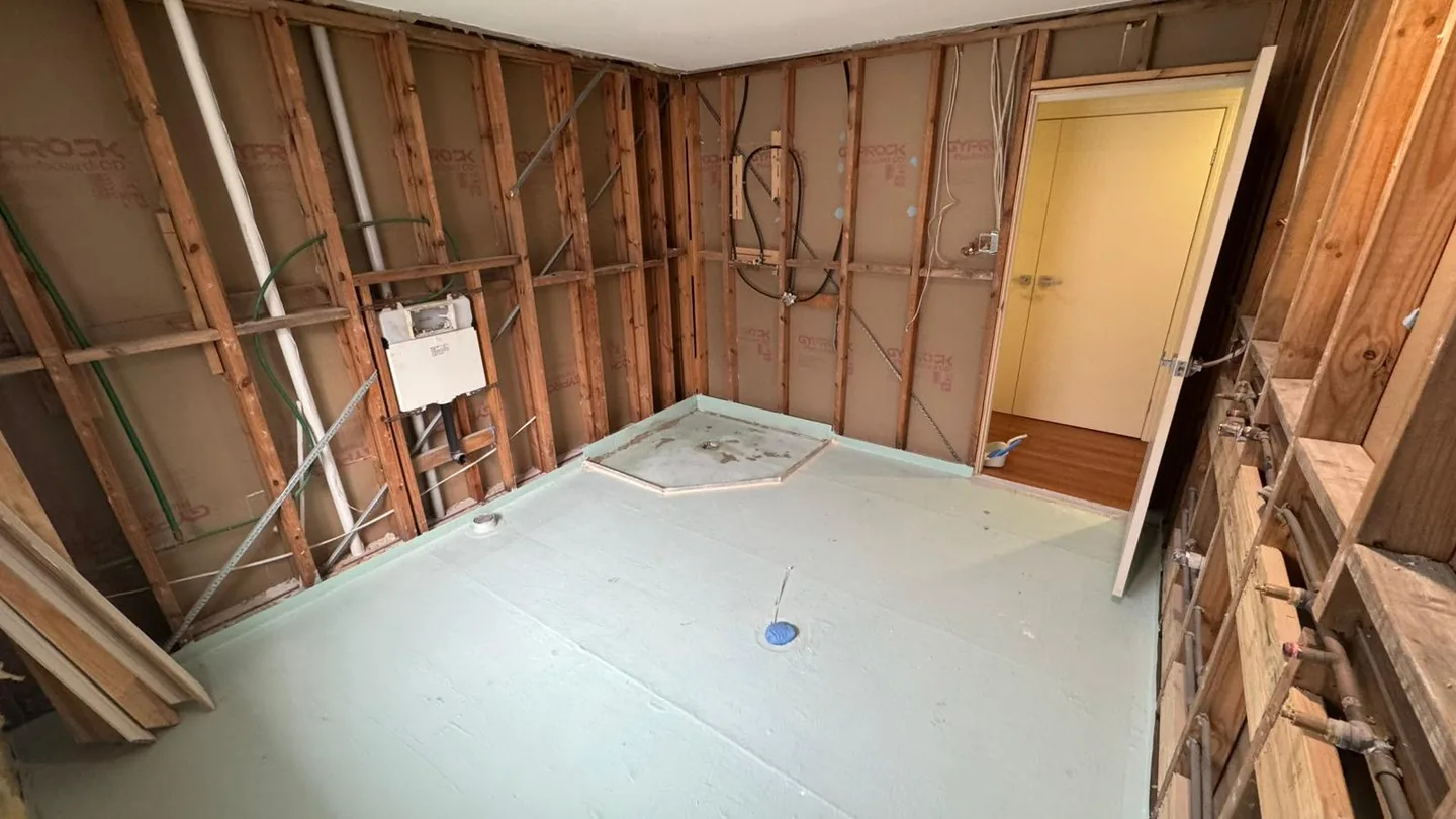Residential bathroom strip out work, view 3