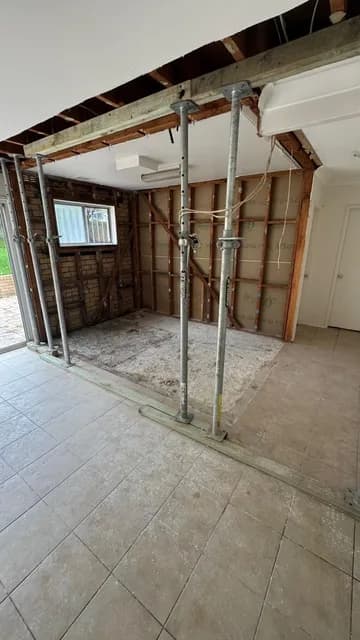 Residential kitchen strip out work, view 1