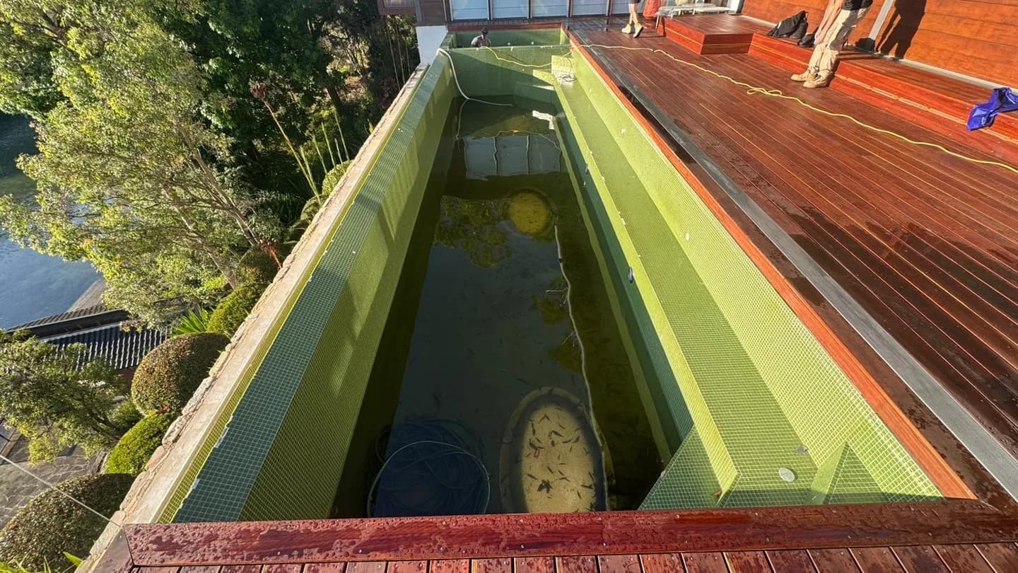 Residential lap pool strip out work, view 2