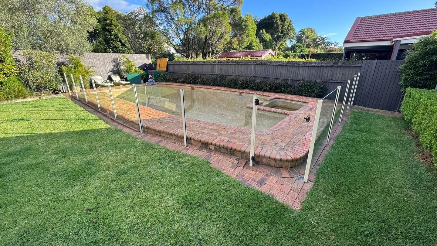 Residential swimming pool and integrated spa before the interior surface strip out