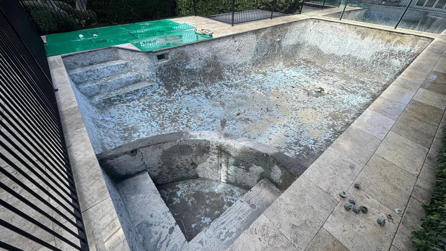 Residential pool strip out work, view 1