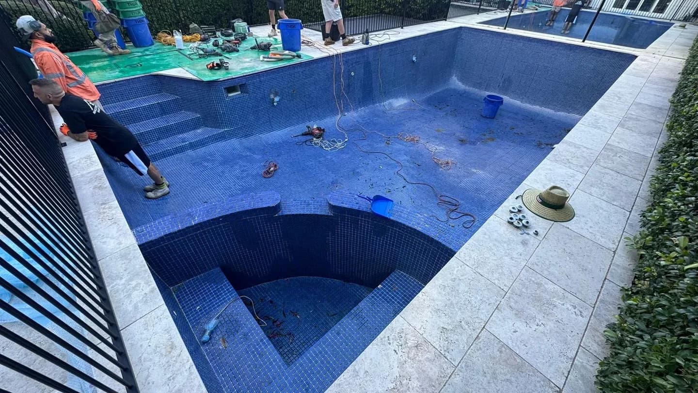 Residential pool strip out work, view 2