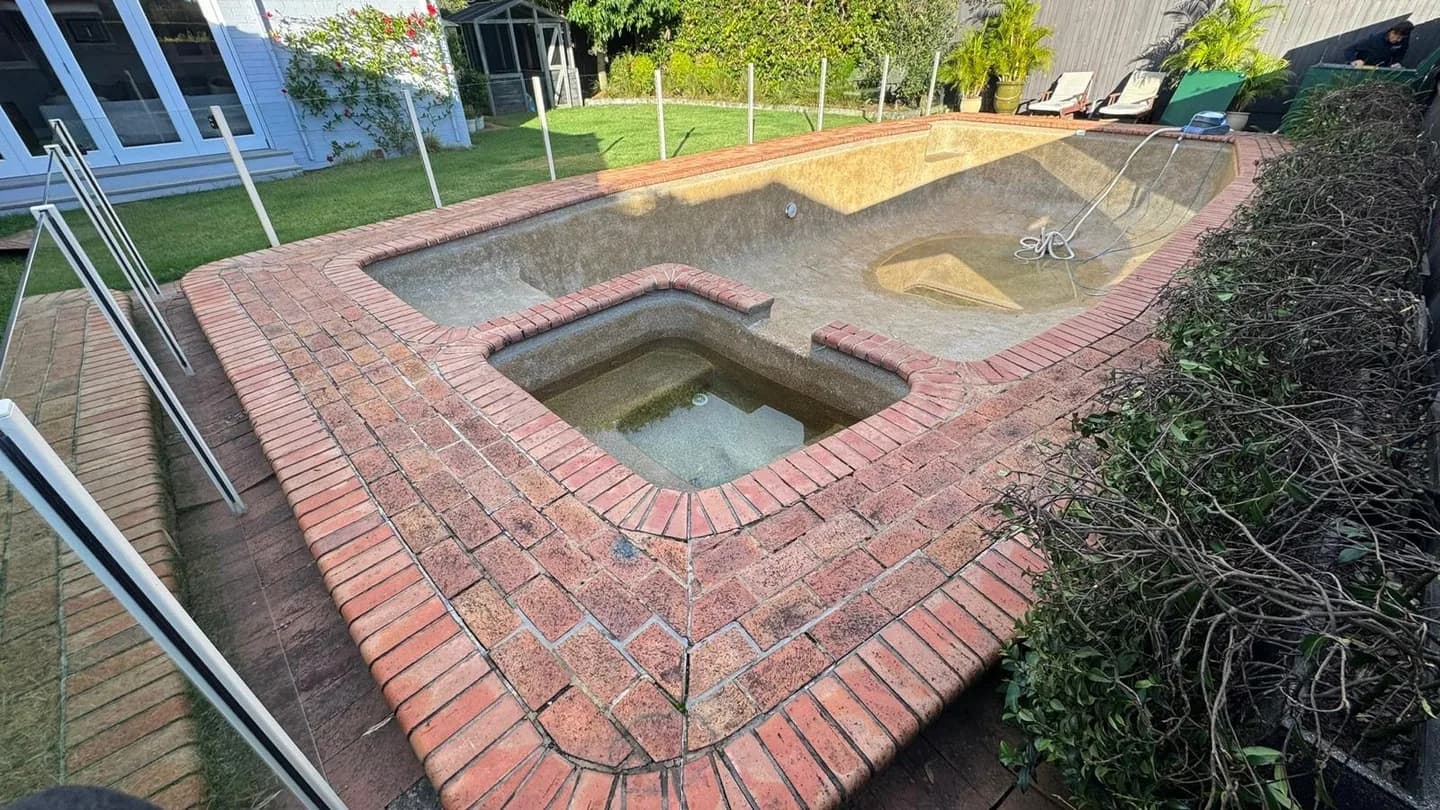 Residential swimming pool strip out work, view 1